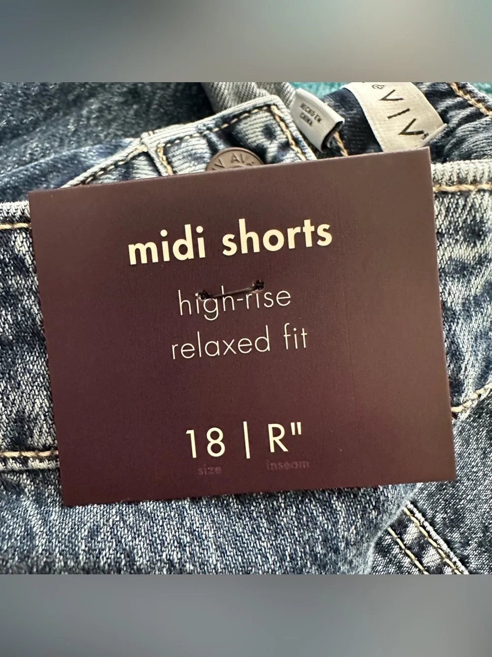 Ava & Viv Washed Blue Cuffed Denim Shorts Size 18